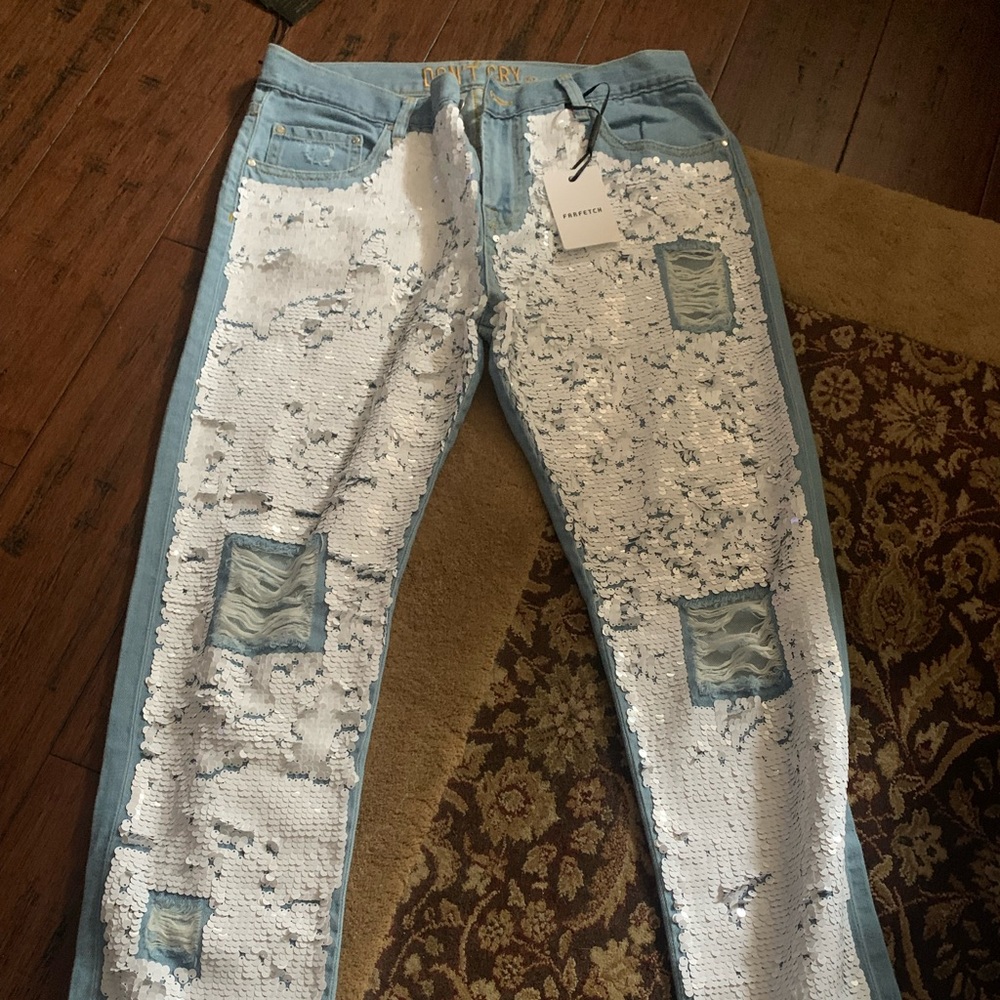 Don’t cry … farfetch sequinrd jeans